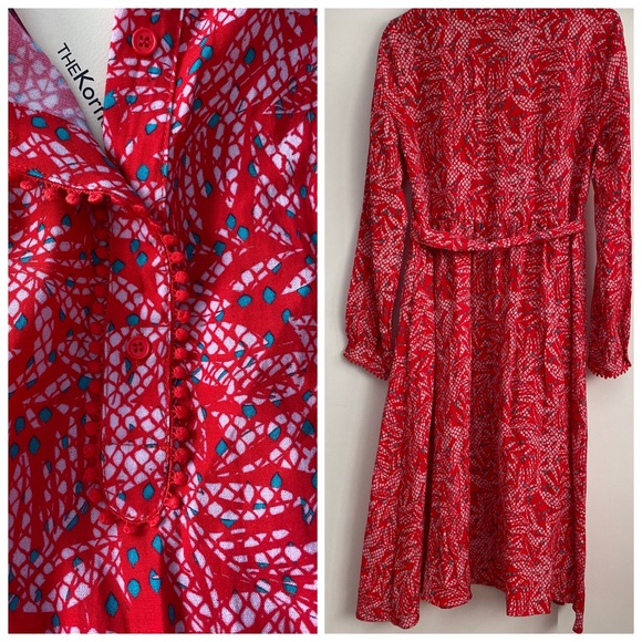 The Korner Long Sleeve Maxi Dress Lace Details New - Picture 6 of 6